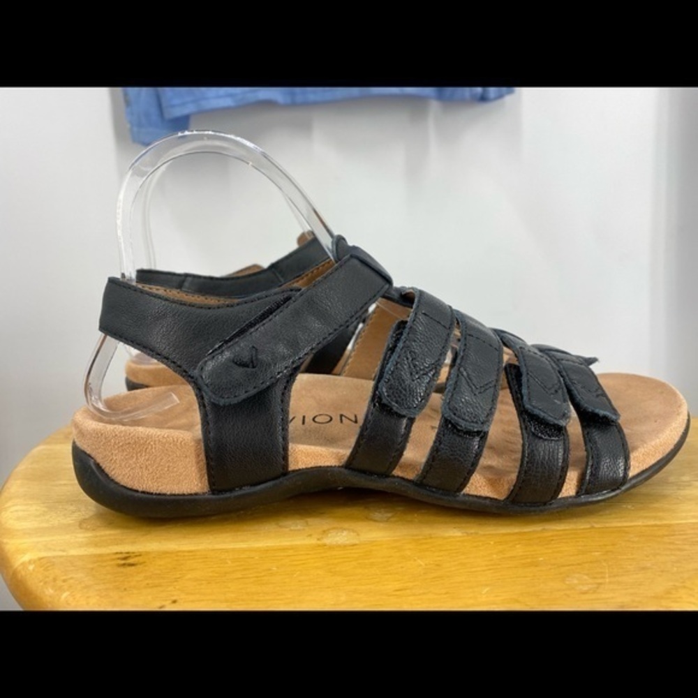 Vionic Harissa Black Leather Sandal 6